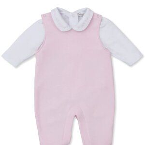 NWOT Kissy Kissy Pink Baby Girl Overalls Matching Outfit 3-6 Months